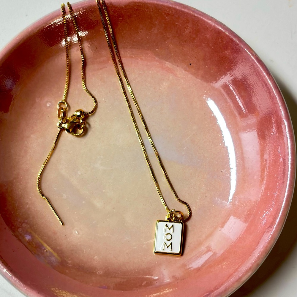 Mom necklace on a 17.5-inch necklace gold filled adjustable clasp